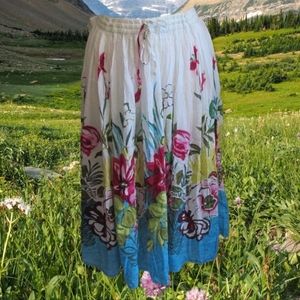 Floral Bohemian Broom Skirt